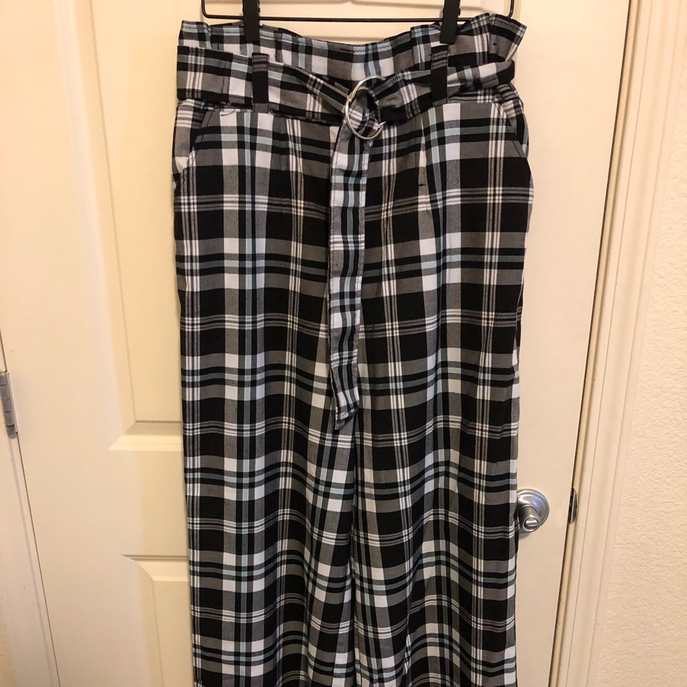Plaid Palazzo Pants